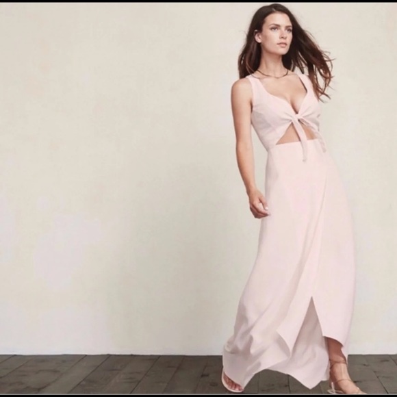 Reformation Rea Light Pink Tie Maxi Dress - Picture 2 of 2